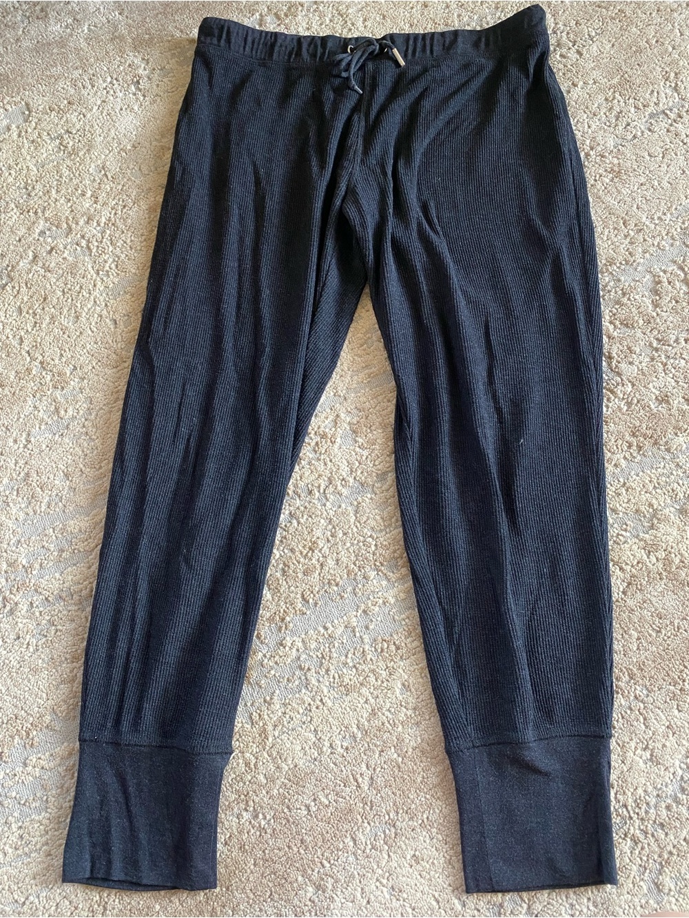 Banana Republic Charcoal Gray Waffle Knit Lounge Pants Sleep Joggers Cuffed: Med